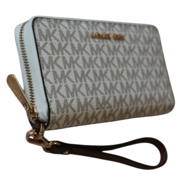 MICHAEL KORS JET SET TRAVEL WALLET IN VANILLA - Picture 5 of 6